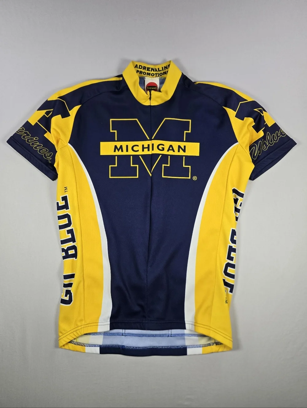 Vintage Michigan Wolverines Cycling Jersey Adrenaline Promotions Size Large - Picture 1 of 12